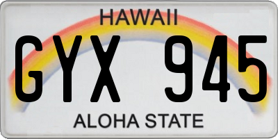 HI license plate GYX945