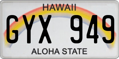 HI license plate GYX949
