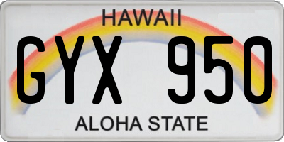 HI license plate GYX950