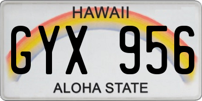 HI license plate GYX956