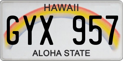 HI license plate GYX957