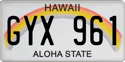 HI license plate GYX961