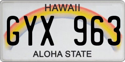HI license plate GYX963