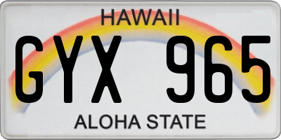 HI license plate GYX965
