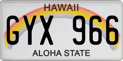 HI license plate GYX966