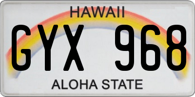 HI license plate GYX968