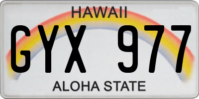 HI license plate GYX977