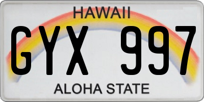 HI license plate GYX997