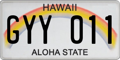 HI license plate GYY011