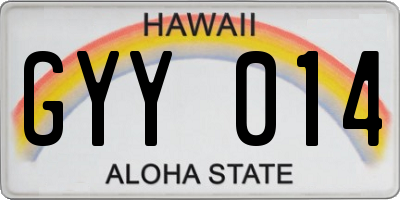HI license plate GYY014