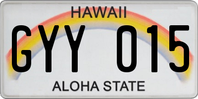 HI license plate GYY015