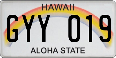 HI license plate GYY019