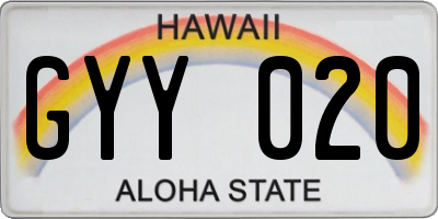 HI license plate GYY020