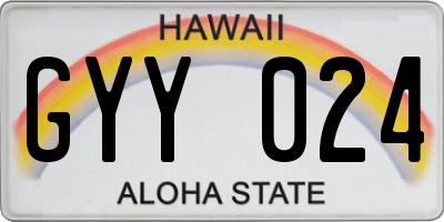 HI license plate GYY024