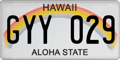 HI license plate GYY029