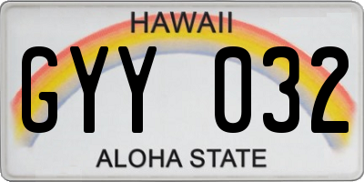 HI license plate GYY032