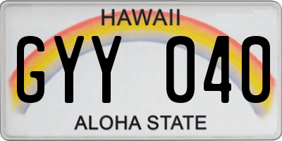 HI license plate GYY040