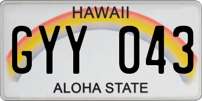 HI license plate GYY043