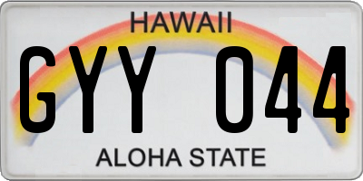 HI license plate GYY044