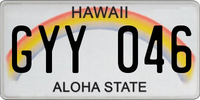 HI license plate GYY046
