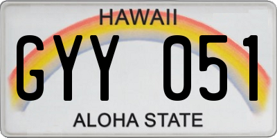 HI license plate GYY051