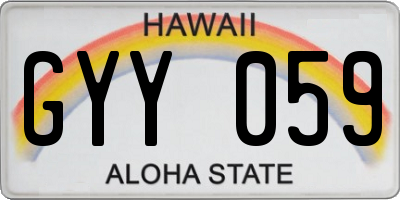 HI license plate GYY059