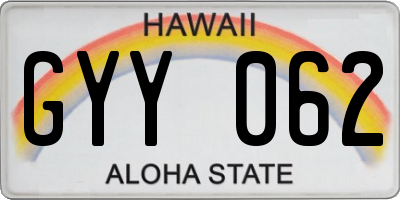HI license plate GYY062