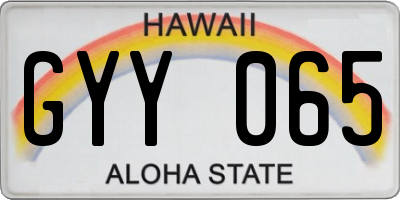 HI license plate GYY065