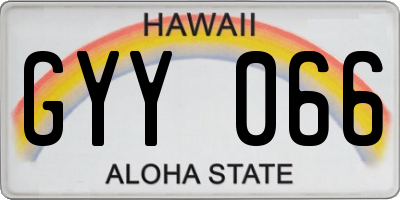 HI license plate GYY066