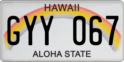 HI license plate GYY067