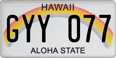 HI license plate GYY077