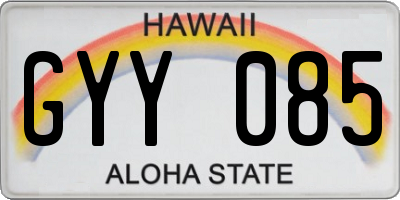 HI license plate GYY085