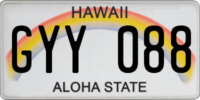 HI license plate GYY088