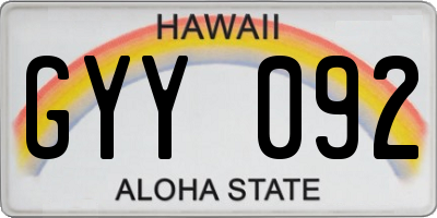 HI license plate GYY092