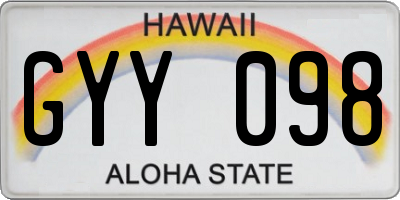 HI license plate GYY098