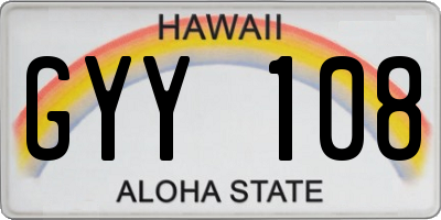 HI license plate GYY108