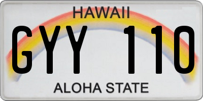 HI license plate GYY110