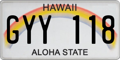 HI license plate GYY118