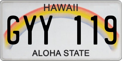 HI license plate GYY119
