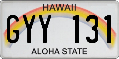HI license plate GYY131