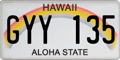 HI license plate GYY135