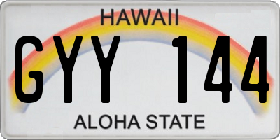 HI license plate GYY144