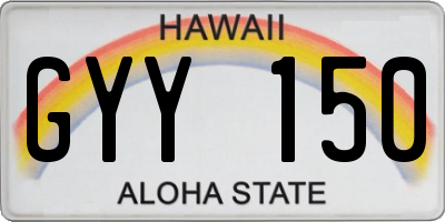HI license plate GYY150