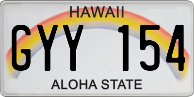 HI license plate GYY154