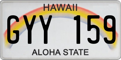 HI license plate GYY159