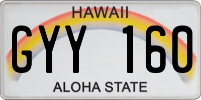 HI license plate GYY160