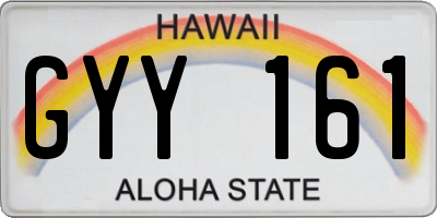 HI license plate GYY161
