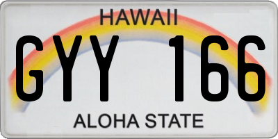 HI license plate GYY166