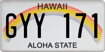 HI license plate GYY171