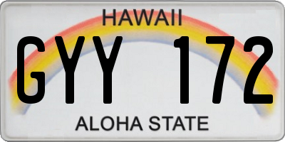 HI license plate GYY172